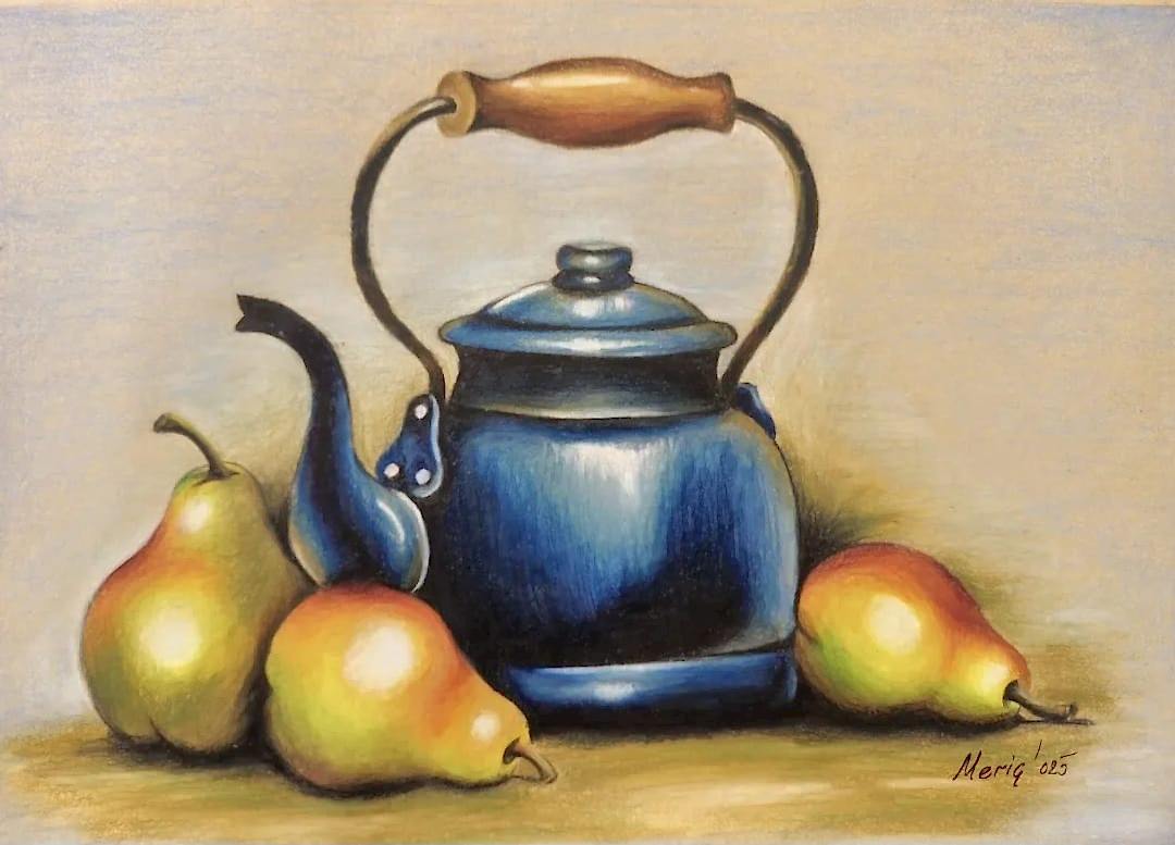 ÇOCUKLARIN ÇALIŞMALARI MAVİ ÇAYDANLIK VE ARMUTLAR