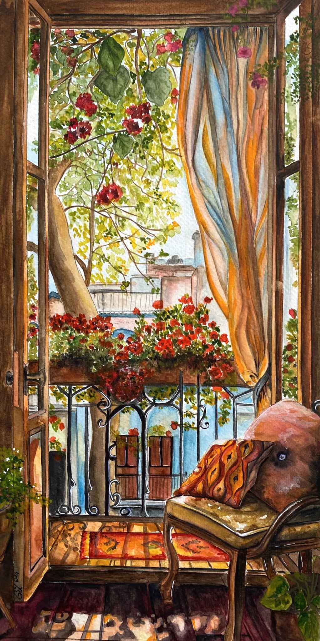 KURU KALEM SULU BOYA BALKONDA KEYİF