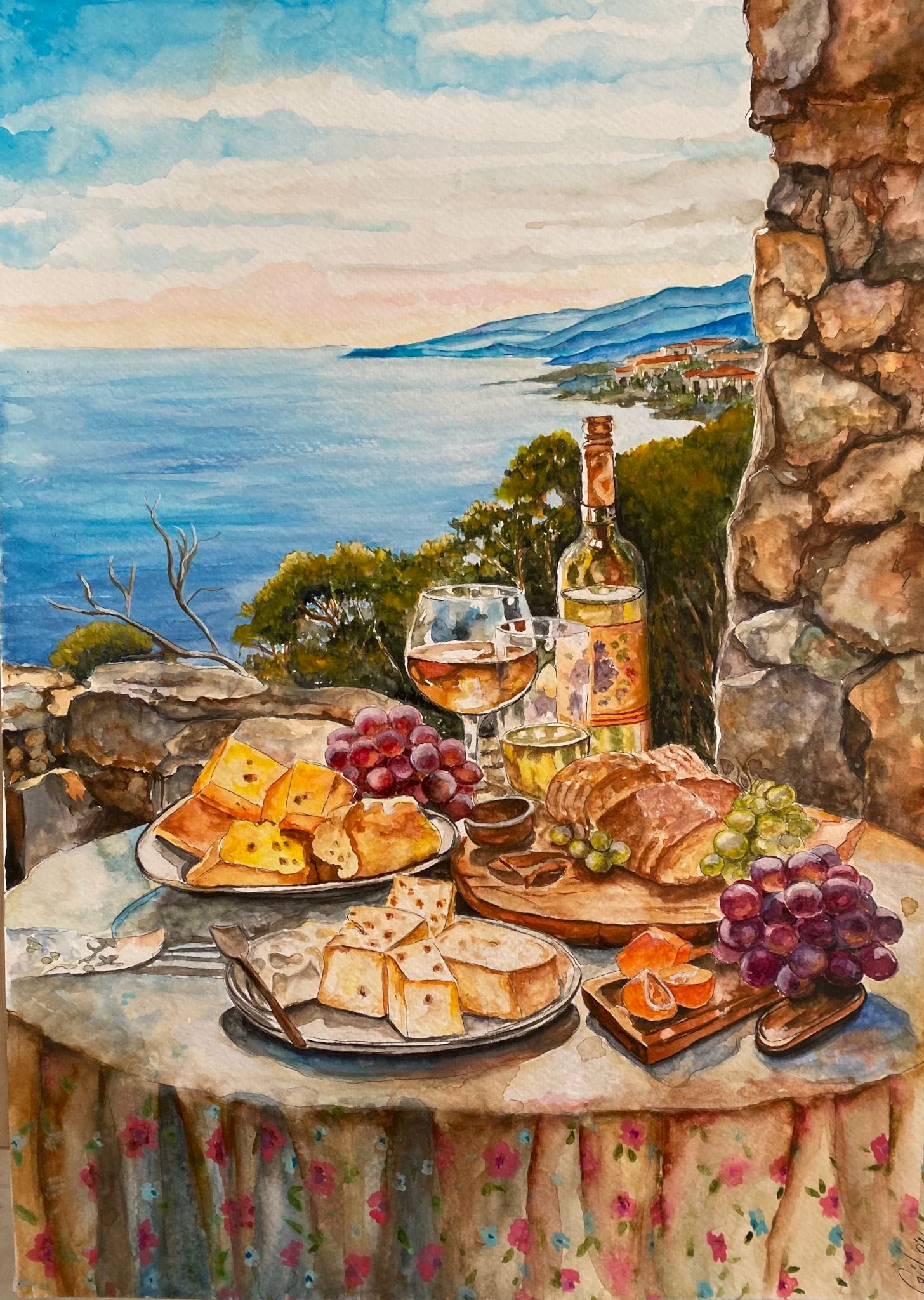 KURU KALEM SULU BOYA MANZARAYA KARŞI